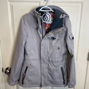 Volcom Activism Gray Hooded Ski Jacket Medium Long Tall